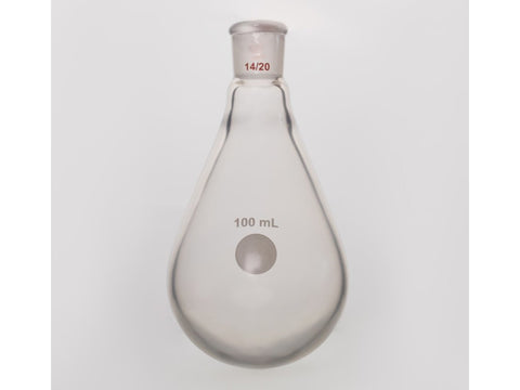 MSE PRO Coating, Thick-Walled Eggplant-Shaped Bottle for Rotary Evaporation, High Strength, Grinding Mouth: 14/20, 100mL