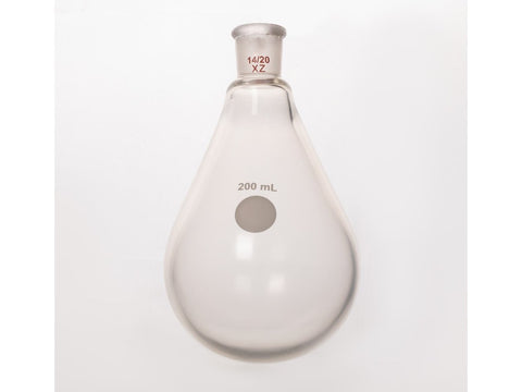 MSE PRO Coating, Thick-Walled Eggplant-Shaped Bottle for Rotary Evaporation, High Strength, Grinding Mouth: 14/20, 200mL