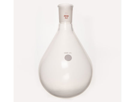 MSE PRO Coating, Thick-Walled Eggplant-Shaped Bottle for Rotary Evaporation, High Strength, Grinding Mouth: 29/42, 1000mL