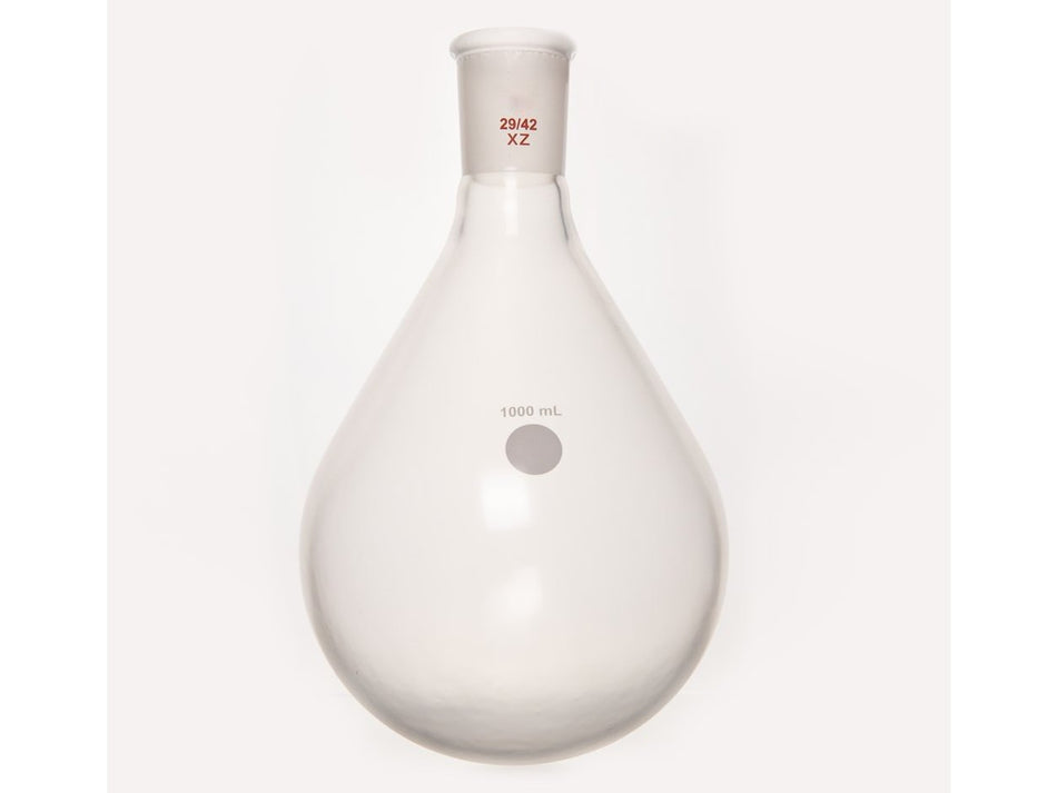 MSE PRO Coating, Thick-Walled Eggplant-Shaped Bottle for Rotary Evaporation, High Strength, Grinding Mouth: 29/42, 1000mL