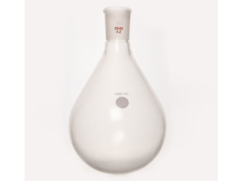 MSE PRO Coating, Thick-Walled Eggplant-Shaped Bottle for Rotary Evaporation, High Strength, Grinding Mouth: 29/42, 1000mL