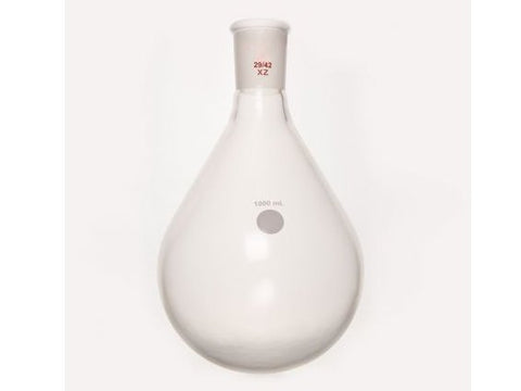MSE PRO Coating, Thin-Walled Eggplant-Shaped Bottle for Rotary Evaporation, High Strength, Grinding Mouth: 29/42, 1000mL