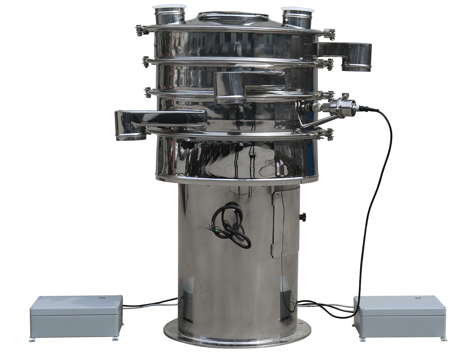 MSE PRO Double-Layer Ultrasonic Rotary Vibrating Sieve, Diameter 560 mm with three sieves (100, 200, 325 mesh), Shakers, MSE Supplies LLC, MSE Supplies