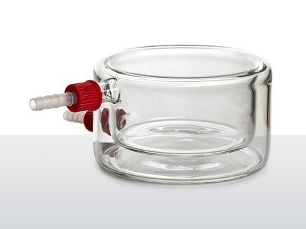 MSE PRO Flat Jacketed Beaker with Removable Nozzle, Outer Diameter 120mm x Outer Height 70mm - MSE Supplies LLC