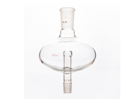 MSE PRO Flat Splash-Proof Balls, Upper Mouth: 24/40, Lower Mouth: 14/20, 250mL - MSE Supplies LLC