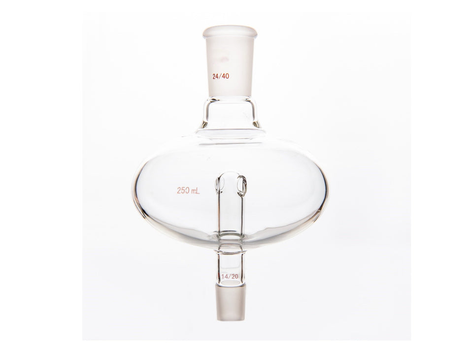 MSE PRO Flat Splash-Proof Balls, Upper Mouth: 24/40, Lower Mouth: 14/20, 250mL - MSE Supplies LLC