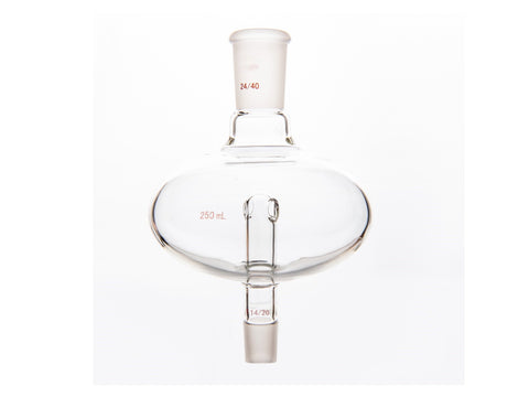 MSE PRO Flat Splash-Proof Balls, Upper Mouth: 24/40, Lower Mouth: 14/20, 250mL - MSE Supplies LLC