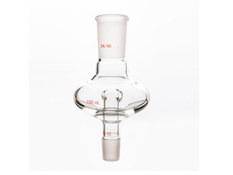 MSE PRO Flat Splash-Proof Balls, Upper Mouth: 24/40, Lower Mouth: 19/22, 100mL - MSE Supplies LLC