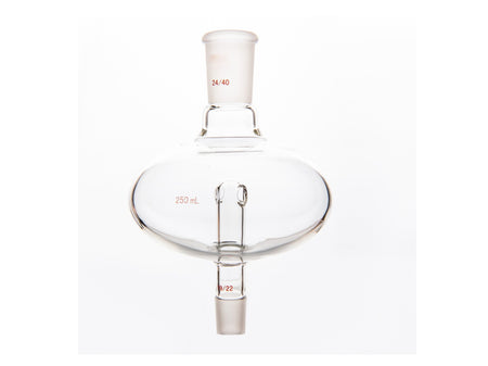 MSE PRO Flat Splash-Proof Balls, Upper Mouth: 24/40, Lower Mouth: 19/22, 250mL - MSE Supplies LLC