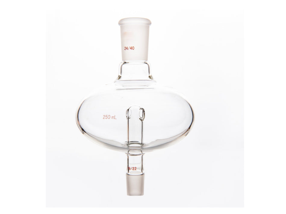 MSE PRO Flat Splash-Proof Balls, Upper Mouth: 24/40, Lower Mouth: 19/22, 250mL - MSE Supplies LLC