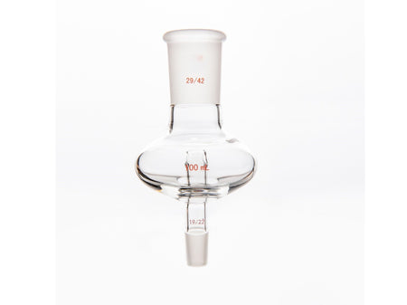 MSE PRO Flat Splash-Proof Balls, Upper Mouth: 29/42, Lower Mouth: 19/22, 100mL - MSE Supplies LLC