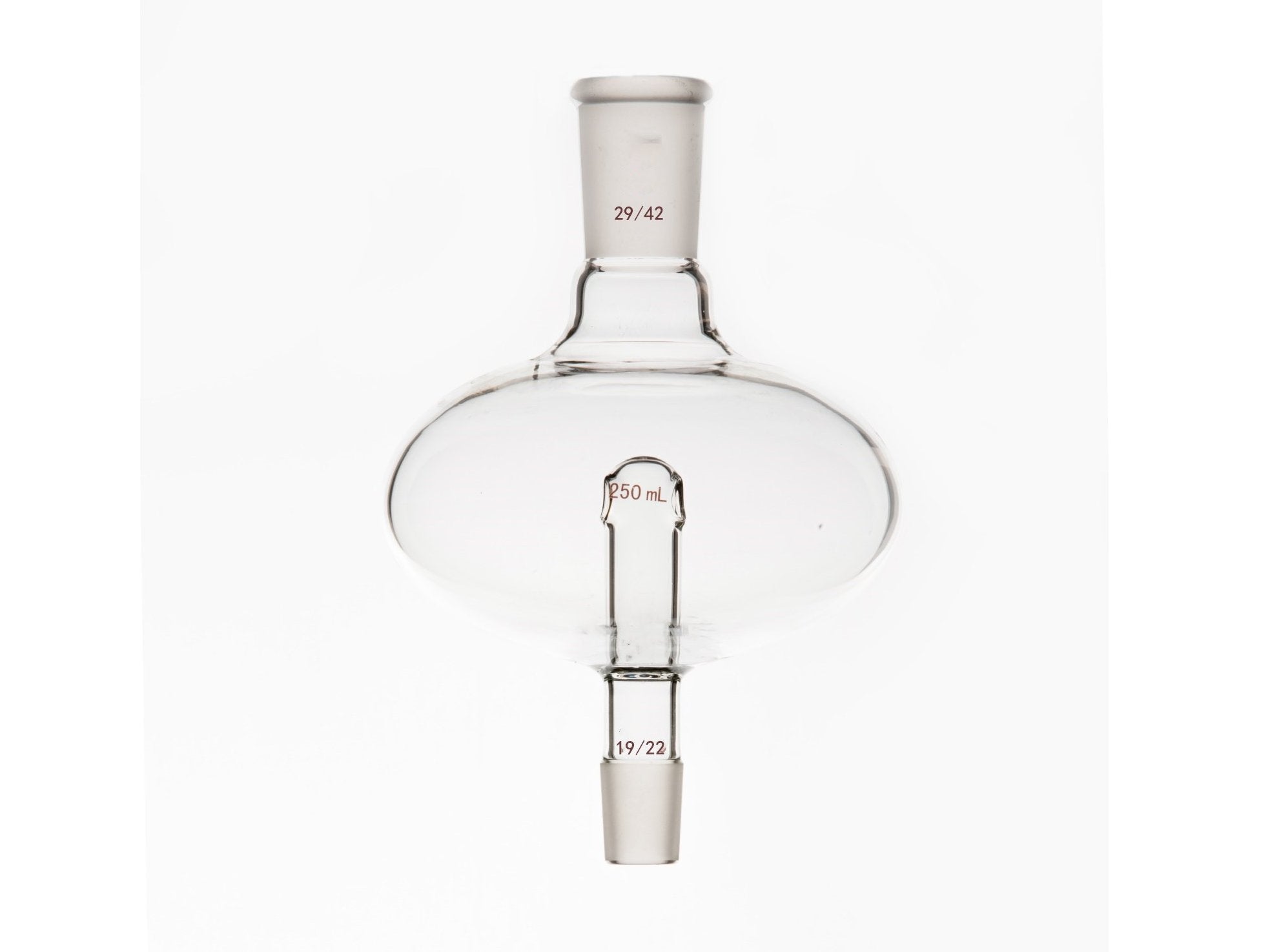 MSE PRO Flat Splash-Proof Balls, Upper Mouth: 29/42, Lower Mouth: 19/22, 250mL - MSE Supplies LLC