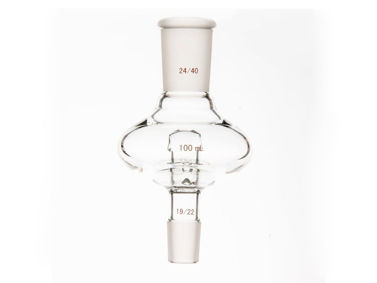 MSE PRO Flat Splash-Proof Balls, with Backflow Hole, Upper Mouth: 24/40, Lower Mouth: 19/22, 100mL - MSE Supplies LLC