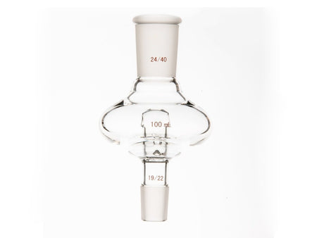 MSE PRO Flat Splash-Proof Balls, with Backflow Hole, Upper Mouth: 24/40, Lower Mouth: 19/22, 100mL - MSE Supplies LLC