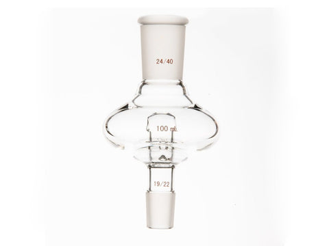 MSE PRO Flat Splash-Proof Balls, with Backflow Hole, Upper Mouth: 24/40, Lower Mouth: 19/22, 100mL - MSE Supplies LLC