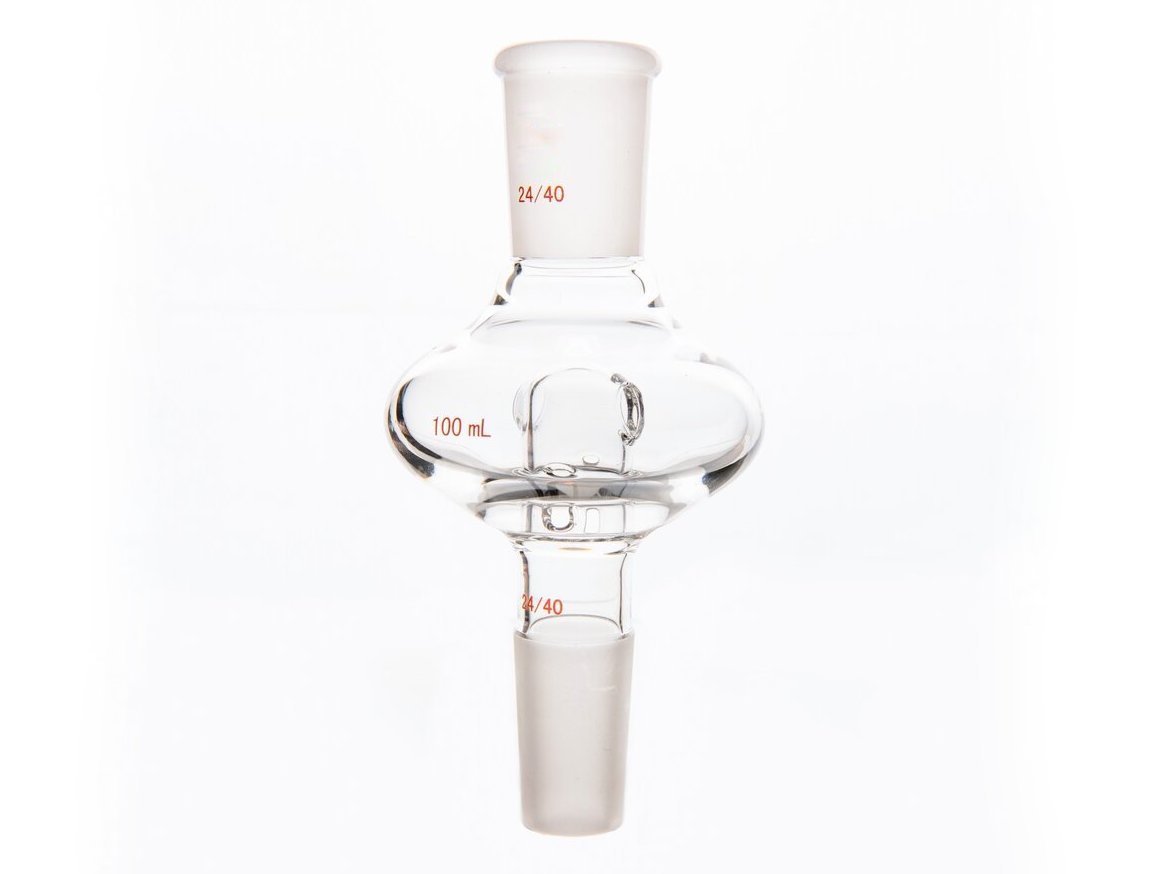 MSE PRO Flat Splash-Proof Balls, with Backflow Hole, Upper Mouth: 24/40, Lower Mouth: 24/40, 100mL - MSE Supplies LLC