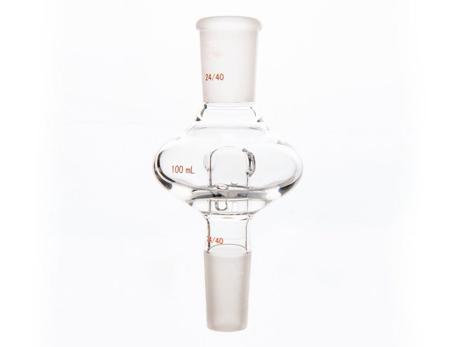 MSE PRO Flat Splash-Proof Balls, with Backflow Hole, Upper Mouth: 24/40, Lower Mouth: 24/40, 100mL - MSE Supplies LLC