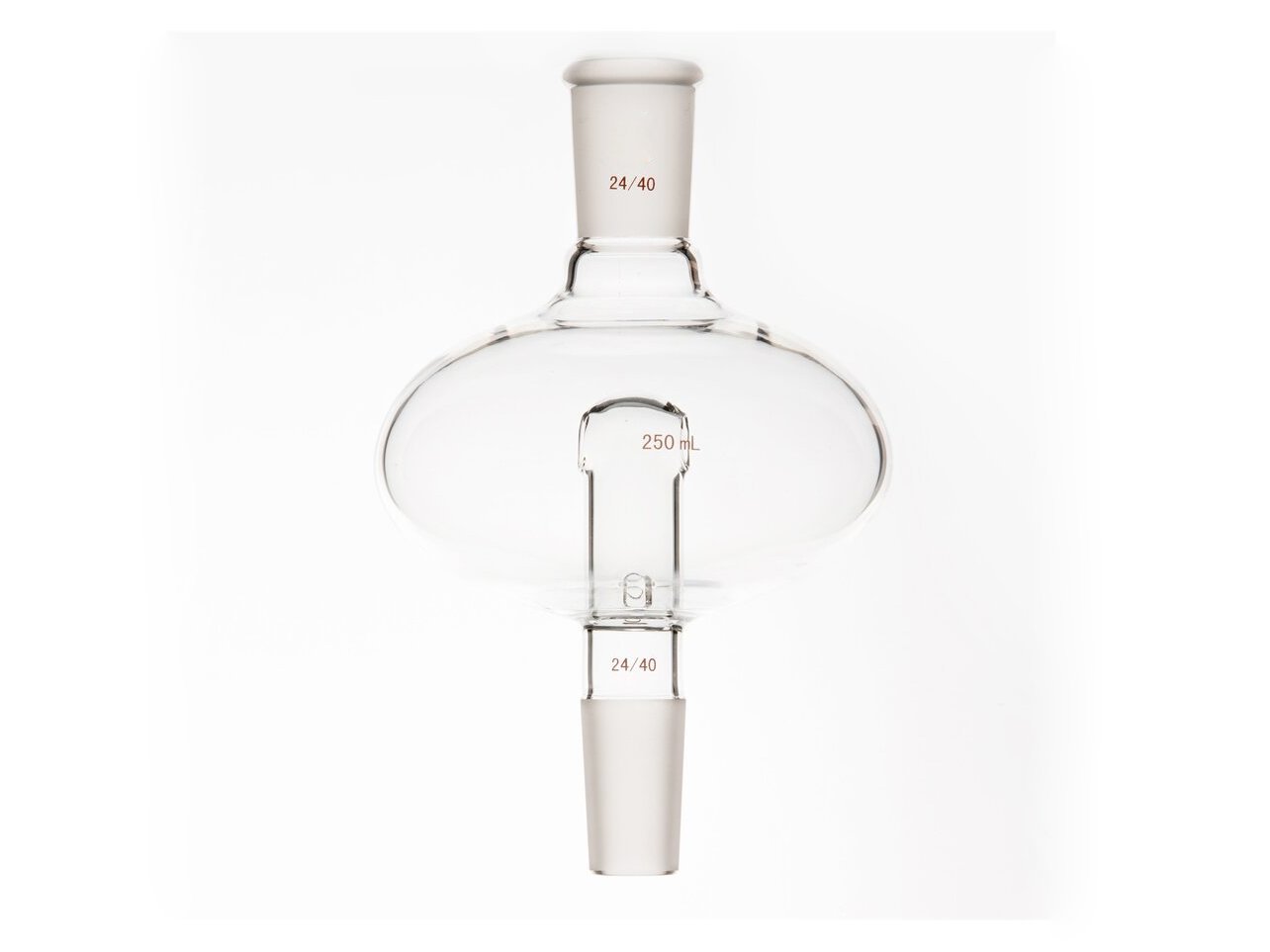 MSE PRO Flat Splash-Proof Balls, with Backflow Hole, Upper Mouth: 24/40, Lower Mouth: 24/40, 250mL - MSE Supplies LLC