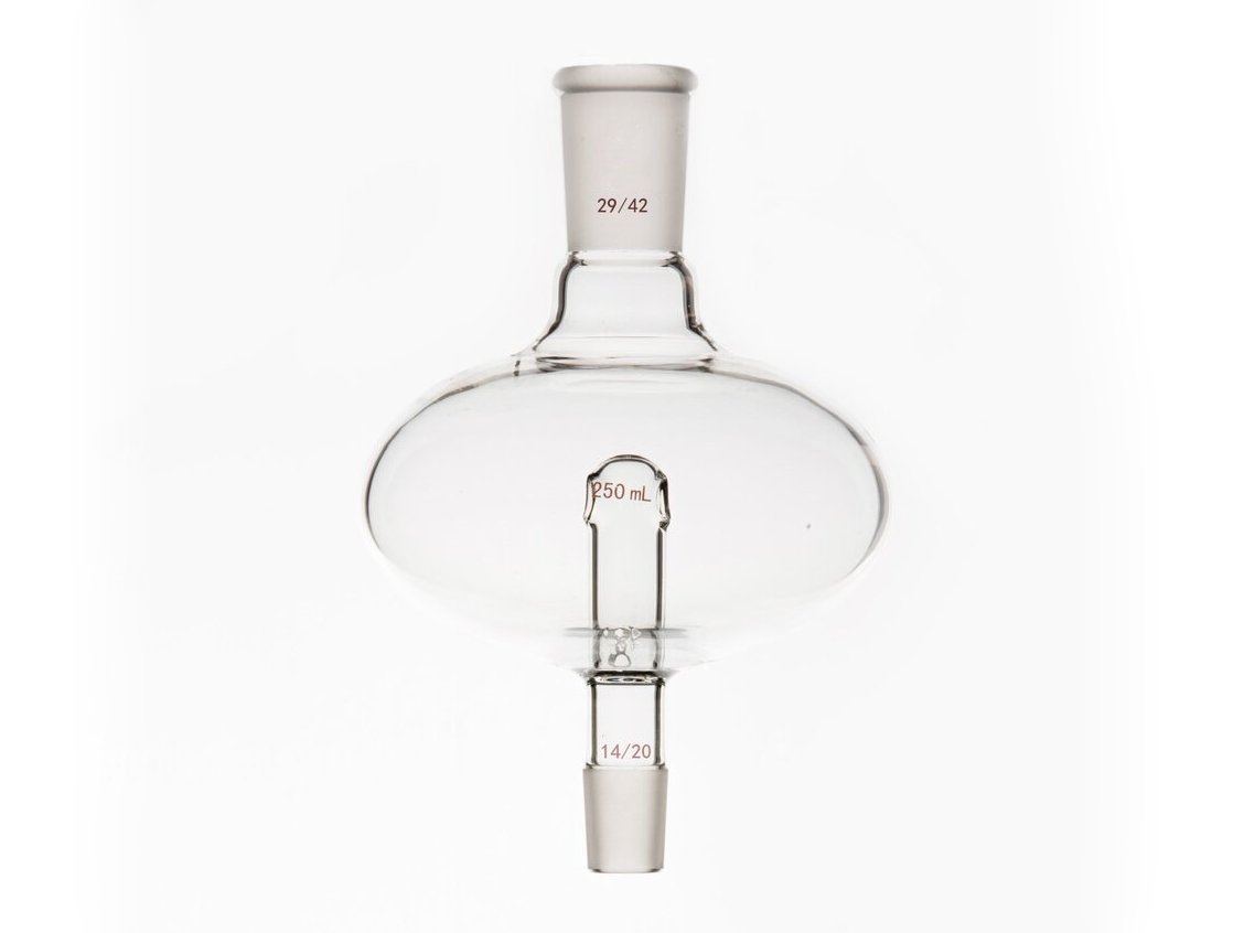 MSE PRO Flat Splash-Proof Balls, with Backflow Hole, Upper Mouth: 29/42, Lower Mouth: 14/20, 250mL - MSE Supplies LLC