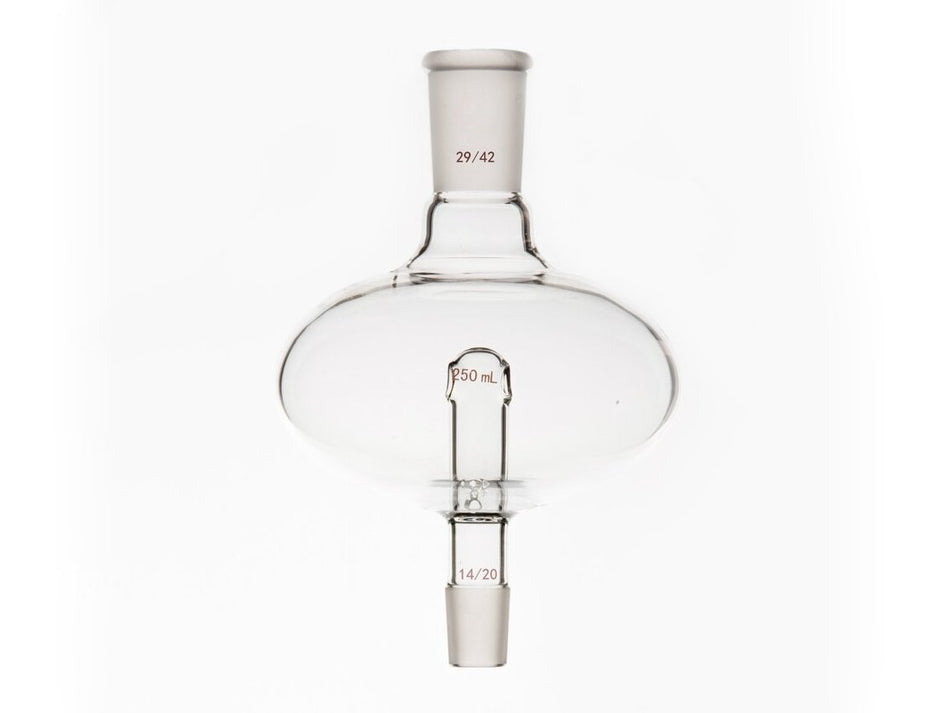 MSE PRO Flat Splash-Proof Balls, with Backflow Hole, Upper Mouth: 29/42, Lower Mouth: 14/20, 250mL - MSE Supplies LLC