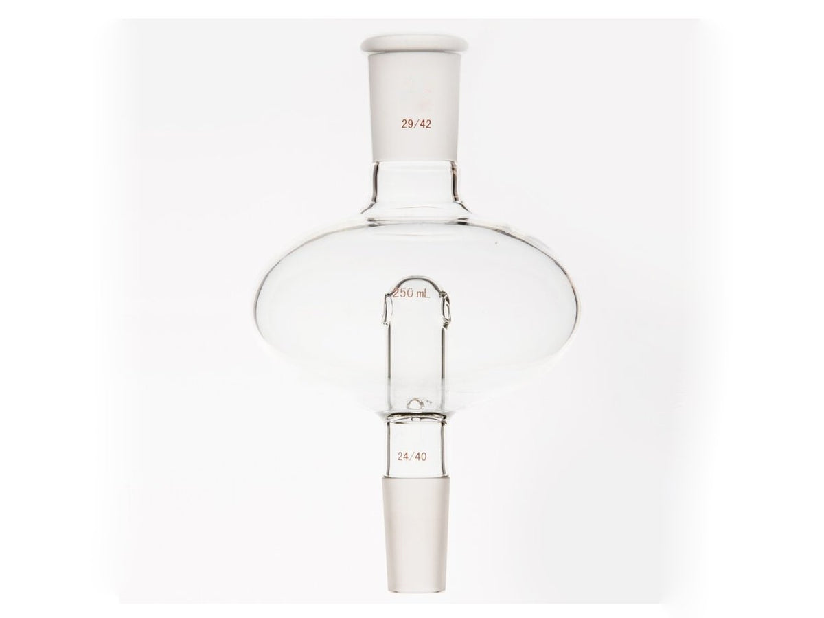 MSE PRO Flat Splash-Proof Balls, with Backflow Hole, Upper Mouth: 29/42, Lower Mouth: 24/40, 250mL - MSE Supplies LLC