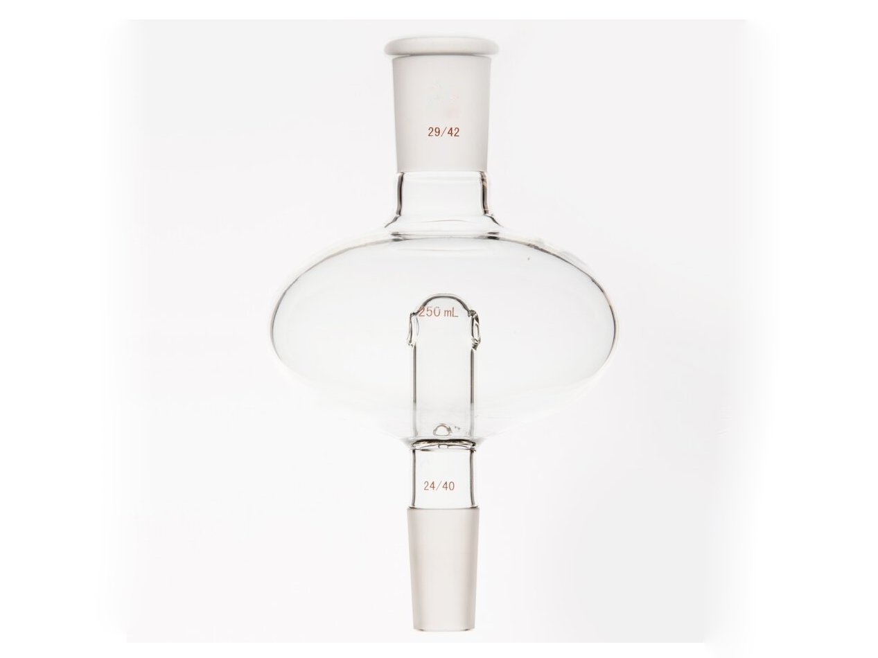 MSE PRO Flat Splash-Proof Balls, with Backflow Hole, Upper Mouth: 29/42, Lower Mouth: 24/40, 250mL - MSE Supplies LLC