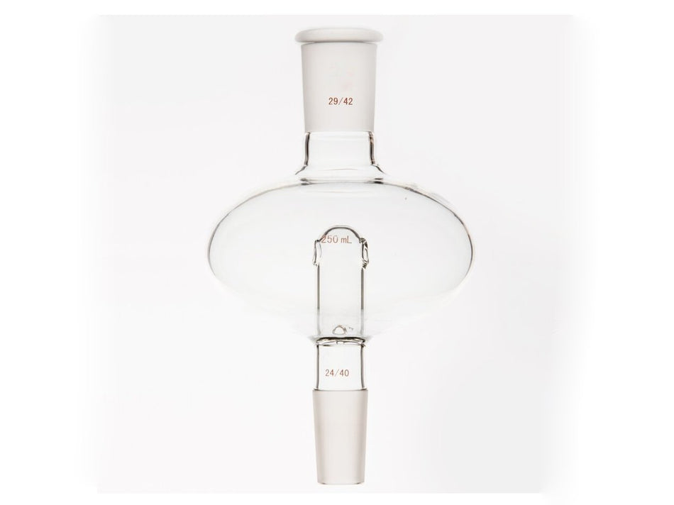 MSE PRO Flat Splash-Proof Balls, with Backflow Hole, Upper Mouth: 29/42, Lower Mouth: 24/40, 250mL - MSE Supplies LLC