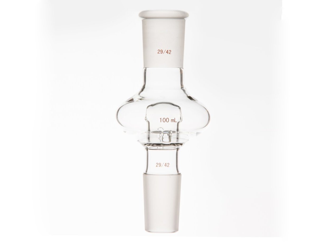 MSE PRO Flat Splash-Proof Balls, with Backflow Hole, Upper Mouth: 29/42, Lower Mouth: 29/42, 100mL - MSE Supplies LLC