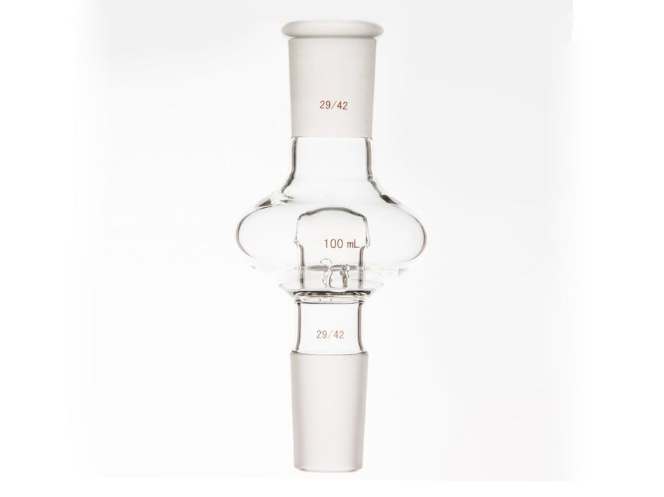 MSE PRO Flat Splash-Proof Balls, with Backflow Hole, Upper Mouth: 29/42, Lower Mouth: 29/42, 100mL - MSE Supplies LLC