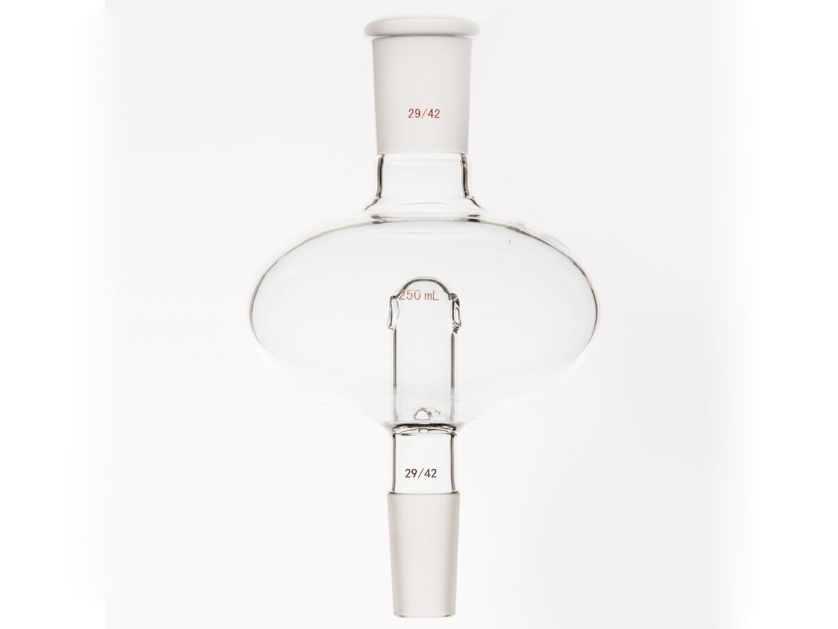 MSE PRO Flat Splash-Proof Balls, with Backflow Hole, Upper Mouth: 29/42, Lower Mouth: 29/42, 250mL - MSE Supplies LLC