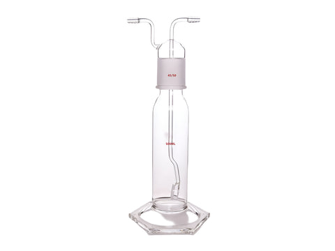 MSE PRO Gas Washing Bottle, with Sand Plate 500mL, Total Height about 380mm, X-C Sand Plate