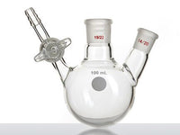 MSE PRO Glass Door Two-Mouth Reaction Bottle, Capacity: 100mL, Main Mouth: 19/22, Side Mouth: 14/20