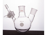 MSE PRO Glass Door Two-Mouth Reaction Bottle, Capacity: 100mL, Main Mouth: 19/22, Side Mouth: 19/22