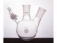 MSE PRO Glass Door Two-Mouth Reaction Bottle, Capacity: 250mL, Main Mouth: 24/40, Side Mouth: 24/40