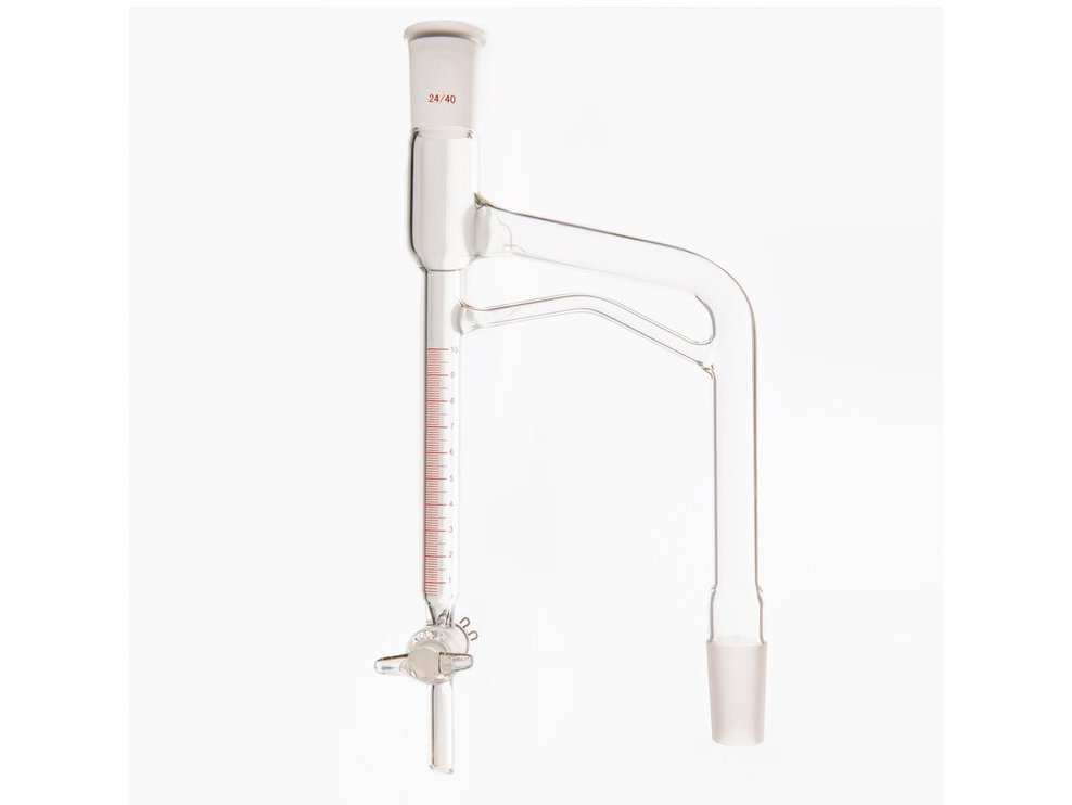 MSE PRO Graduated Distillation Receiver 10mL, Grinding Mouth 24/40, Glass Gate