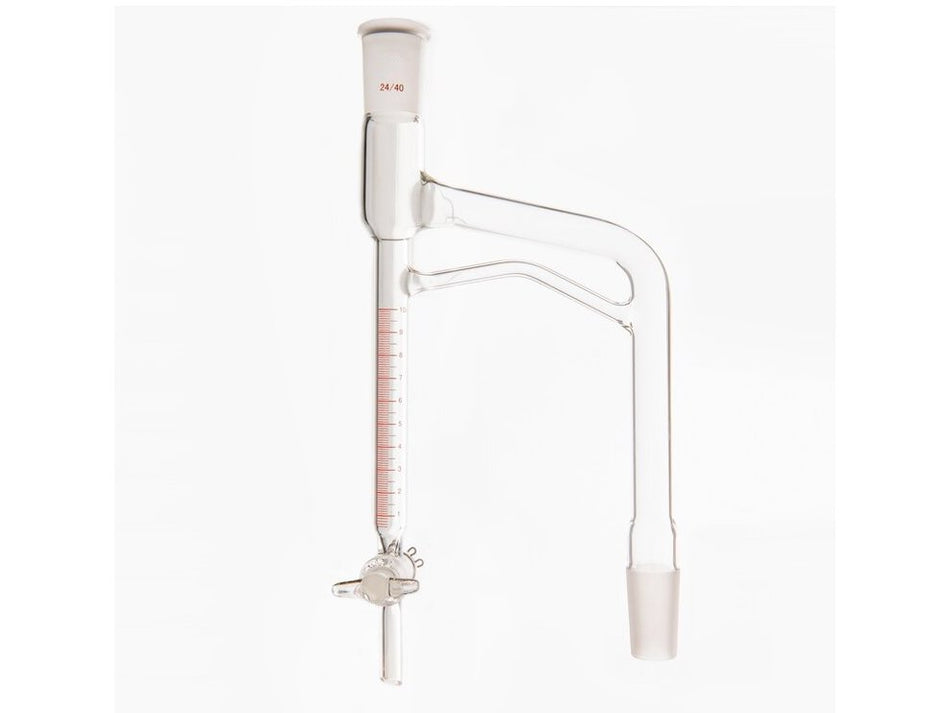 MSE PRO Graduated Distillation Receiver 10mL, Grinding Mouth 24/40, Glass Gate