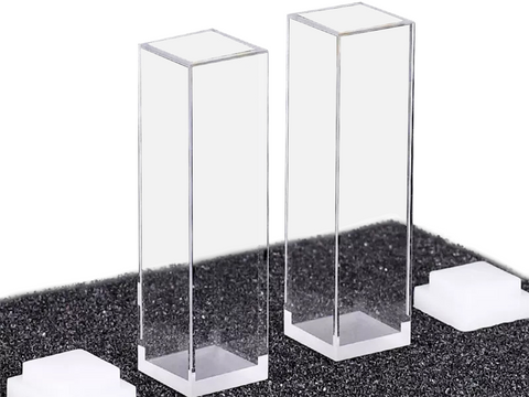 MSE PRO High-quality Fluorometer Quartz Cuvettes (Cells) with 10mm Path Length, 4 Polished Window, Pack of 2, Bio Lab Consumables, MSE Supplies LLC, MSE Supplies