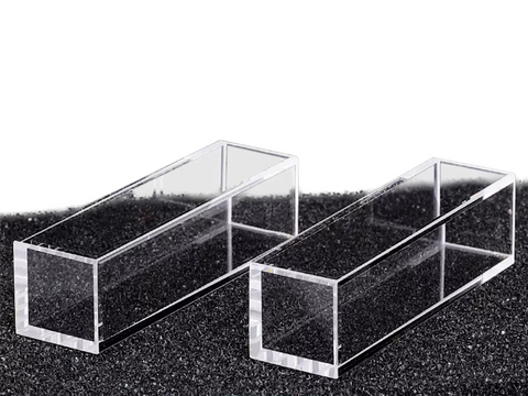 MSE PRO High-quality Fluorometer Quartz Cuvettes (Cells) with 10mm Path Length, 5 Polished Window, Pack of 2, Bio Lab Consumables, MSE Supplies LLC, MSE Supplies