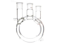 MSE PRO Jacketed All-Inclusive, Straight Three-Mouth Round Bottom Ball Bottle, Middle Grinding Mouth: 19/22, Side Grinding Mouth: 19/22, 250mL