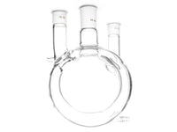 MSE PRO Jacketed All-Inclusive, Straight Three-Mouth Round Bottom Ball Bottle, Middle Grinding Mouth: 24/40, Side Grinding Mouth: 19/22, 500mL