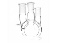 MSE PRO Jacketed All-Inclusive, Straight Three-Mouth Round Bottom Ball Bottle, Middle Grinding Mouth: 24/40, Side Grinding Mouth: 24/40, 100mL