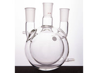 MSE PRO Jacketed All-Inclusive, Straight Three-Mouth Round Bottom Ball Bottle, Middle Grinding Mouth: 24/40, Side Grinding Mouth: 24/40, 500mL