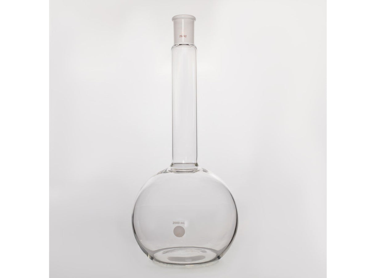 MSE PRO Long Neck Flat Bottom Flask, Grinding Mouth: 29/42, Capacity: 2000mL, Neck Length 175mm