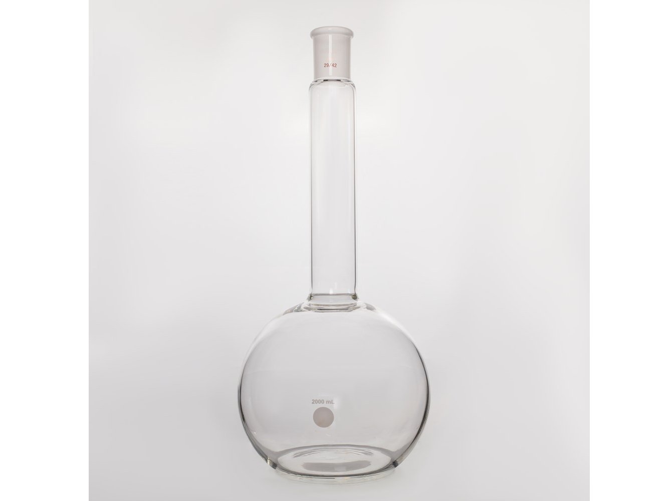 MSE PRO Long Neck Flat Bottom Flask, Grinding Mouth: 29/42, Capacity: 2000mL, Neck Length 175mm