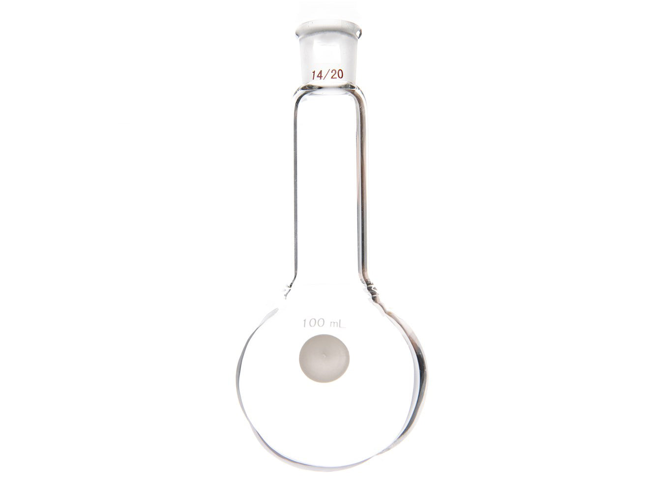 MSE PRO Long Neck Round Bottom Flask, Grinding Mouth: 14/20, Capacity: 100mL, Neck Length: 65mm