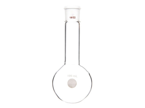 MSE PRO Long Neck Round Bottom Flask, Grinding Mouth: 19/22, Capacity: 100mL, Neck Length: 65mm