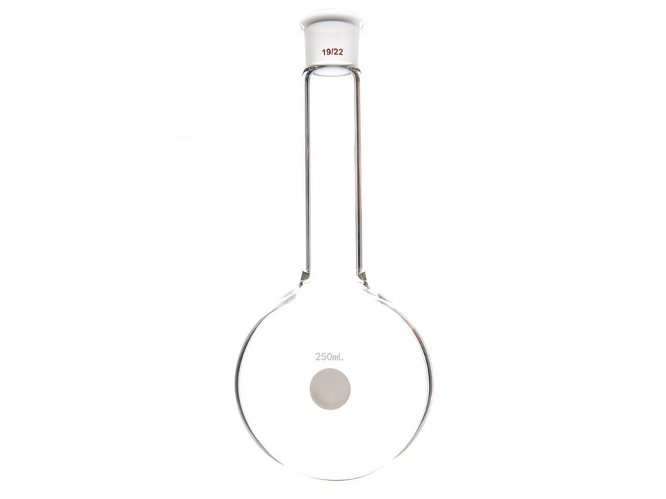 MSE PRO Long Neck Round Bottom Flask, Grinding Mouth: 19/22, Capacity: 250mL, Neck Length: 88mm