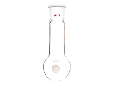 MSE PRO Long Neck Round Bottom Flask, Grinding Mouth: 19/22, Capacity: 25mL, Neck Length: 50mm