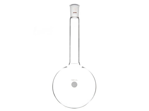 MSE PRO Long Neck Round Bottom Flask, Grinding Mouth: 24/40, Capacity: 1000mL, Neck Length: 138mm