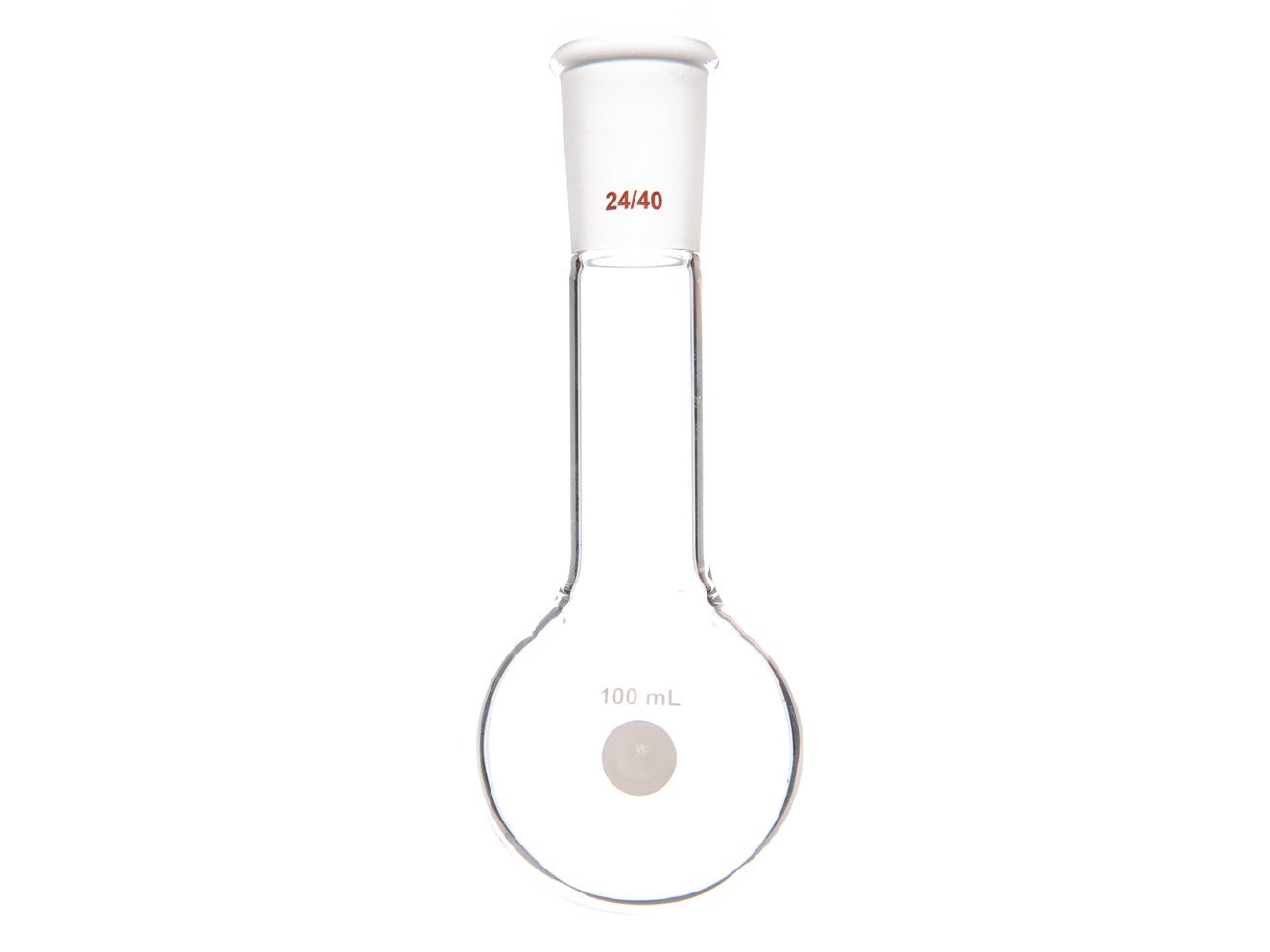 MSE PRO Long Neck Round Bottom Flask, Grinding Mouth: 24/40, Capacity: 100mL, Neck Length: 65mm